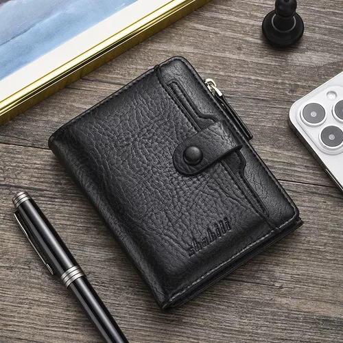 Ретро короткий маленький бумажник с молнией, универсальный трендовый кошелек