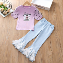 Girl Jeans Horn Pants Summer Dress Great Boy Pants 2022 Xia Yangqi Students Baby Children Long Pants Thin