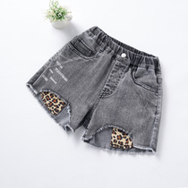 Girl Denim Shorts Slim Fit Outside Wearing 2022 Summer Costume Season New Foreign Air Big Boy Black Children Short Jeans