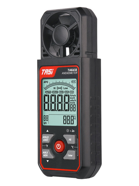 Te'Ans Ta641A/B Handheld Digital Wind Speedometer Air Flow Rate Measuring Instrument Weather Sea Surface Wind