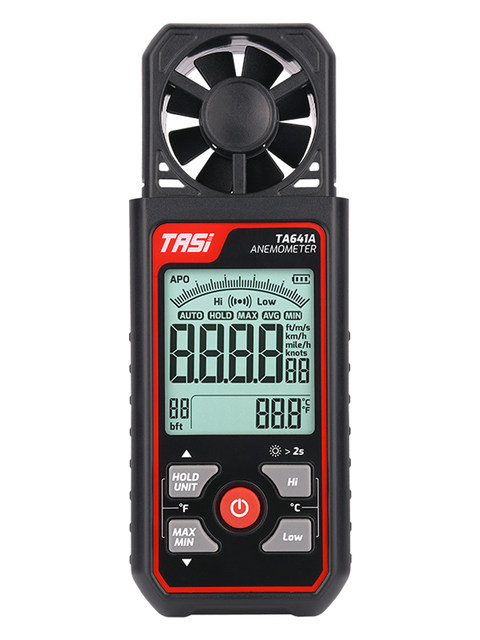 Te'Ans Ta641A/B Handheld Digital Wind Speedometer Air Flow Rate Measuring Instrument Weather Sea Surface Wind