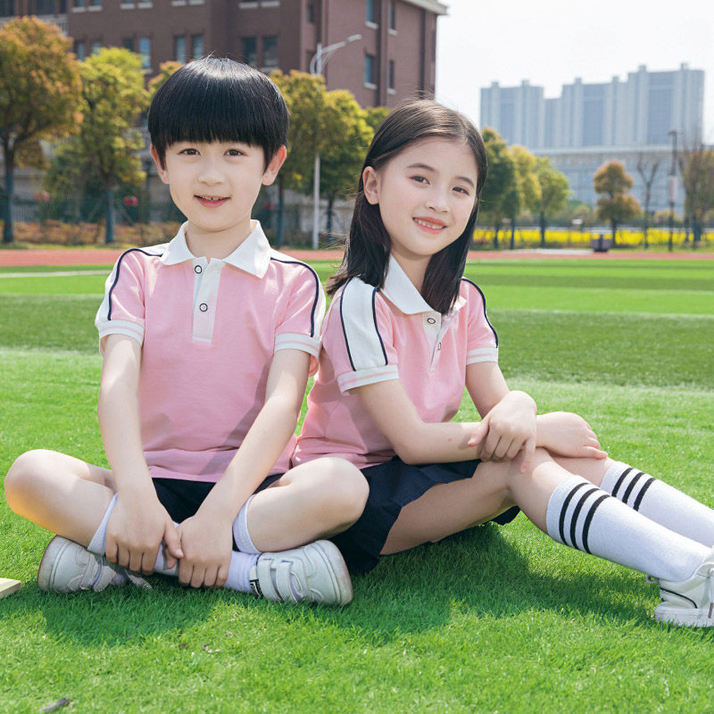 Elementary School Uniforms Summer Clothing Short Sleeves Pure Cotton Sports Suit Suit for men and women Children's class Children's class Children's kindergarten Garden clothes Summer Inn