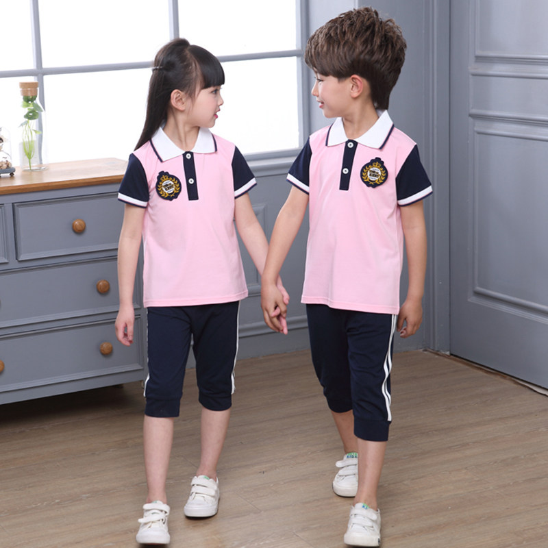 Kindergarten summer clothes teacher suit short sleeve sportswear cotton class clothes children's uniforms primary school uniforms