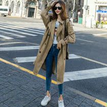 Windbreaker womens long Korean version 2021 spring and autumn new British style high-end temperament casual loose small coat