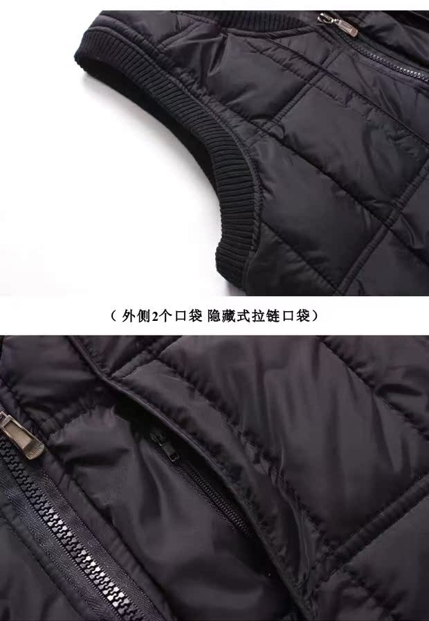 Áo vest nam trung niên dày nam trung niên xuống cotton lụa cotton vest cha vest áo vest trung niên