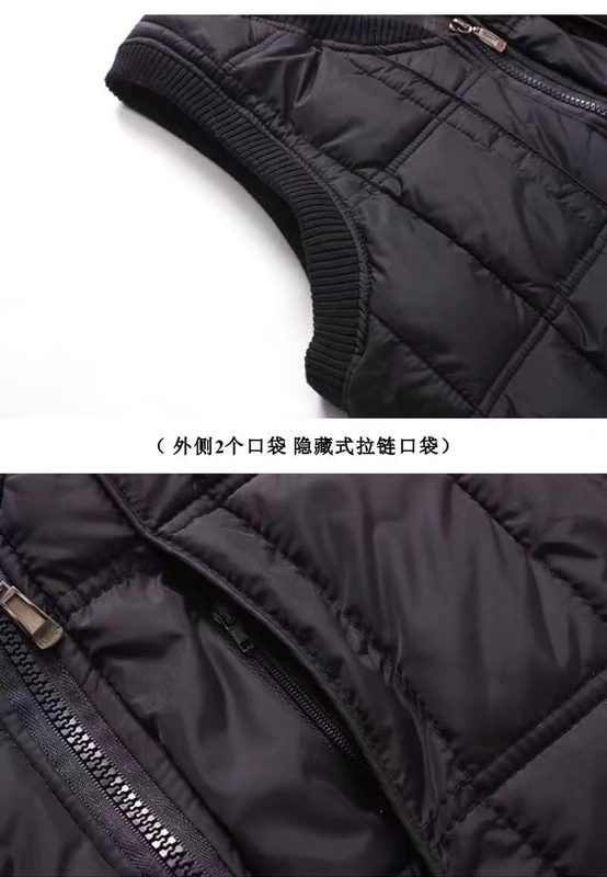 Áo vest nam trung niên dày nam trung niên xuống cotton lụa cotton vest cha vest áo ba lỗ tập gym nam