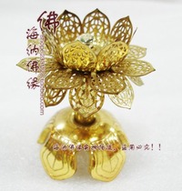 Oil lamp Buddha lamp pure copper electric golden lotus wick lotus telescopic wick holder type A