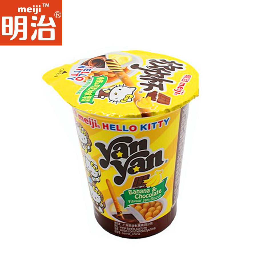 Japan Meiji Meiji Shin Shin Cup Finger Biscuit Strip Dipping Sauce Banana Chocolate Flavor 25g Grinding Stick