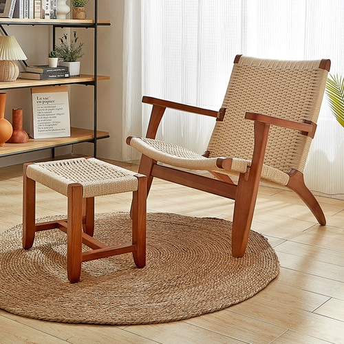 Стул для чтения одиночный диван лежащий стул, балкон ротанга, кресло для отдыха домой