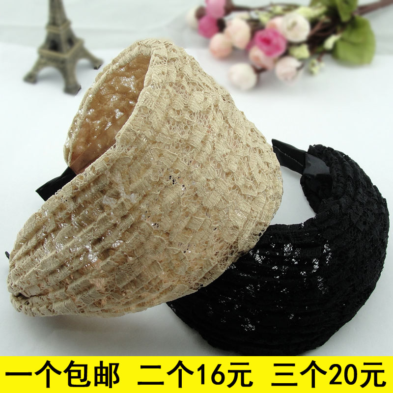 South Korean version Hair Accessories Lace Folds Ultra Wide Hair Stirruple Headscarf Style With Teeth No Tooth Hair Stirrup Hair Clip Hair Pressure Clip Hair