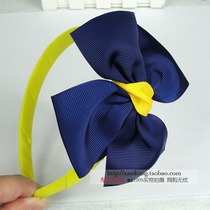 Korean version of childrens hair band coffee ribbon bow hair band pink princess hair band cute two-color head band green hair card