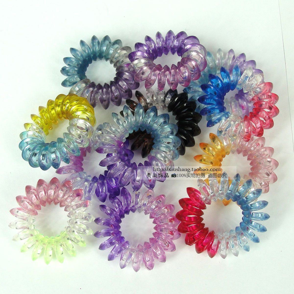 Commonly used rubber bands for hair, telephone cords, candy-colored colorful hair rings, hair ropes that do not hurt hair, random colors