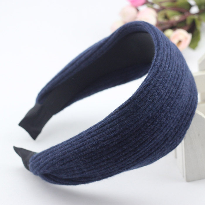 Korean wool wide-brimmed hairband Winter hair accessories thickened fabric headdress Simple hairband women's pressure hairpin knitted clip
