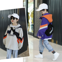 Boys jacket Spring childrens middle and large childrens overwear foreign wind coat 2021 Spring and Autumn new color childrens clothing