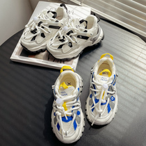  Fan rice grain boys breathable mesh shoes 2021 summer new trendy childrens sports casual shoes large childrens childrens single net shoes