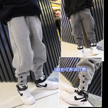 Boy one plus velvet pants tide children thick winter leisure sweatpants 2020 new foreign style childrens pants