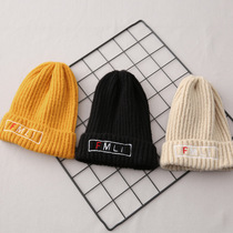 Boy warm wool hat 2019 winter clothes new middle and big children Foreign style embroidered knitted hat fan rice grain childrens clothing