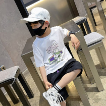 Childrens T-shirt summer 2021 new short-sleeved boy loose coat Tong Tong Tong T-shirt summer Cotton Street childrens clothing