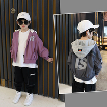 Childrens foreign-style coat thin Chinese children spring clothes New 2021 tide boy coat boys spring and autumn Korean childrens clothing