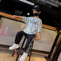 Childrens short-sleeved T-shirt boys loose coat Handsome children summer 2021 new cotton half sleeve body shirt tide