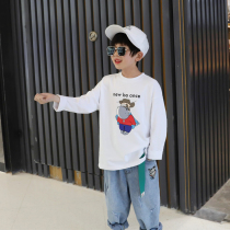  Boys  t-shirt Long-sleeved childrens bottoming shirt Spring and Autumn 2021 Western style childrens clothing loose T-shirt Zhongda childrens tide brand