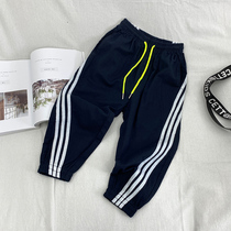 Childrens pants summer thin boys anti mosquito pants summer 2021 new childrens clothing childrens sports ankle-length pants tide