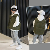 Boys down jacket vest winter 2020 Autumn and Winter childrens middle and large childrens thick outer vest horse clip childrens clothing tide