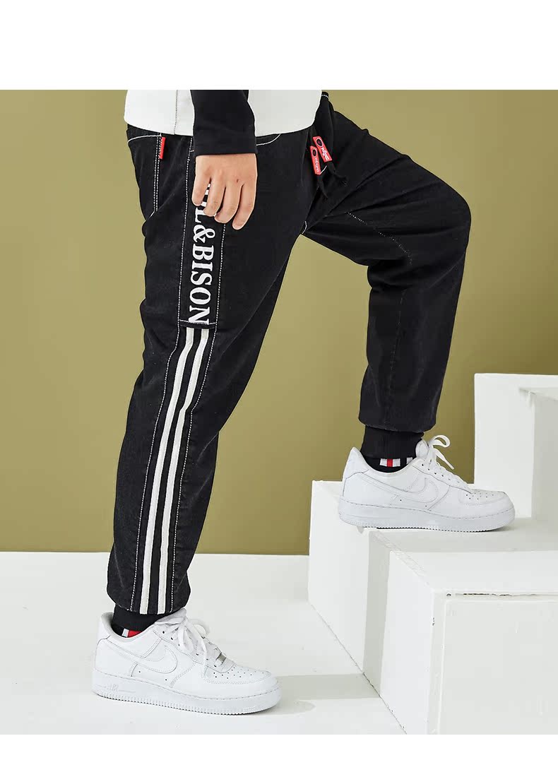 Cậu bé quần áo Pu Yi cộng với quần jean nhung ở bé trai 12-15 tuổi 2018 mới quần sandal trẻ em mùa đông quan ao tre em