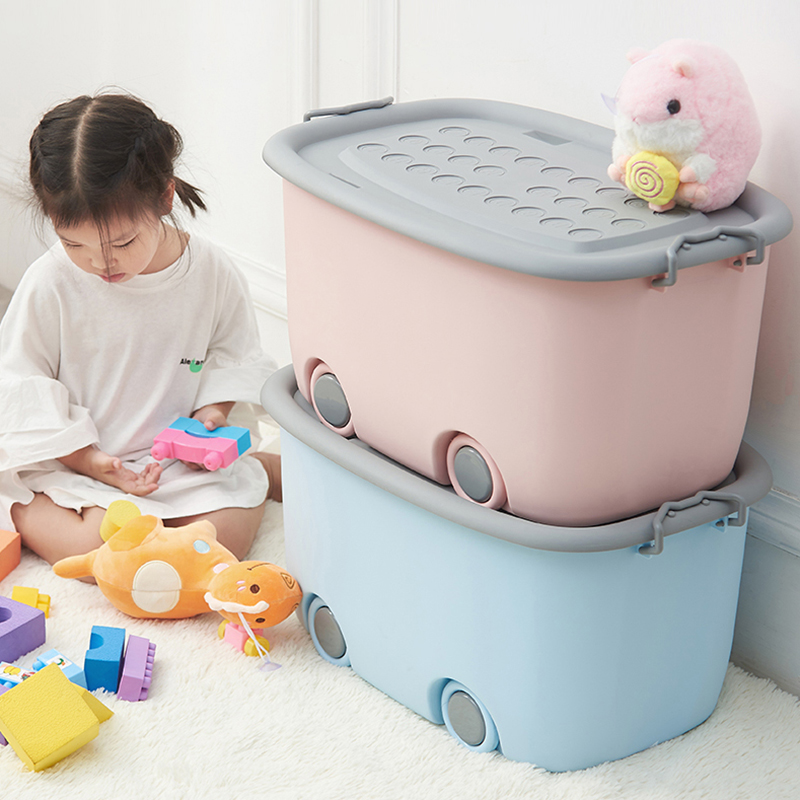Children's toy storage box King size capacity household baby clothes finishing box Plastic basket Cute storage box