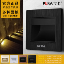 Type 86 black corridor aisle light embedded human body induction night light LED stair steps floor foot light