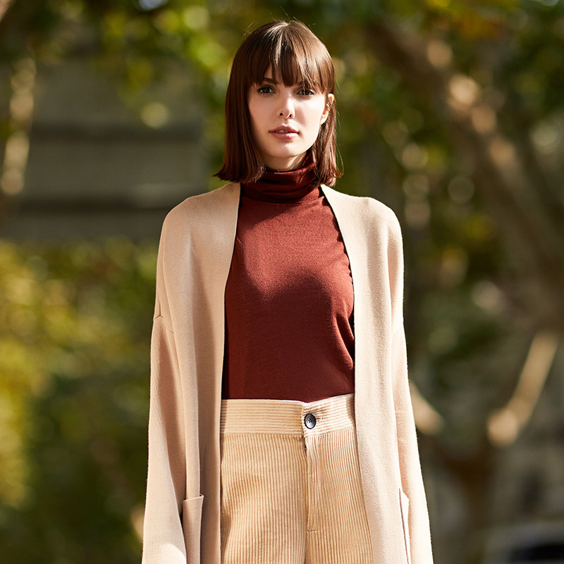 Maxwin 马威 18年冬季新款 纯色高领 女式针织打底衫 聚划算+天猫优惠券折后¥49包邮(¥69-20)3色可选