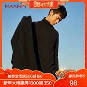 MAXWIN Mawei áo len cổ cao mùa đông nam màu rắn cotton trùm đầu áo len cashmere áo len thoải mái giản dị