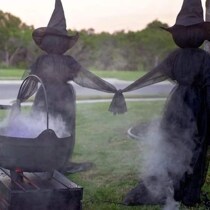 Light-Up Witches with Stakes Halloween Decorations Outdoor