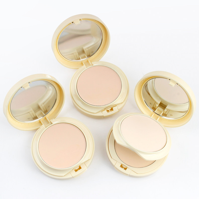 Double-bean milk powder cake bulk powder Cosmetic Powder with makeup light and thin Flawless Dry Wet Powder Bright Face Makeup Powder Pie Makeup Tool