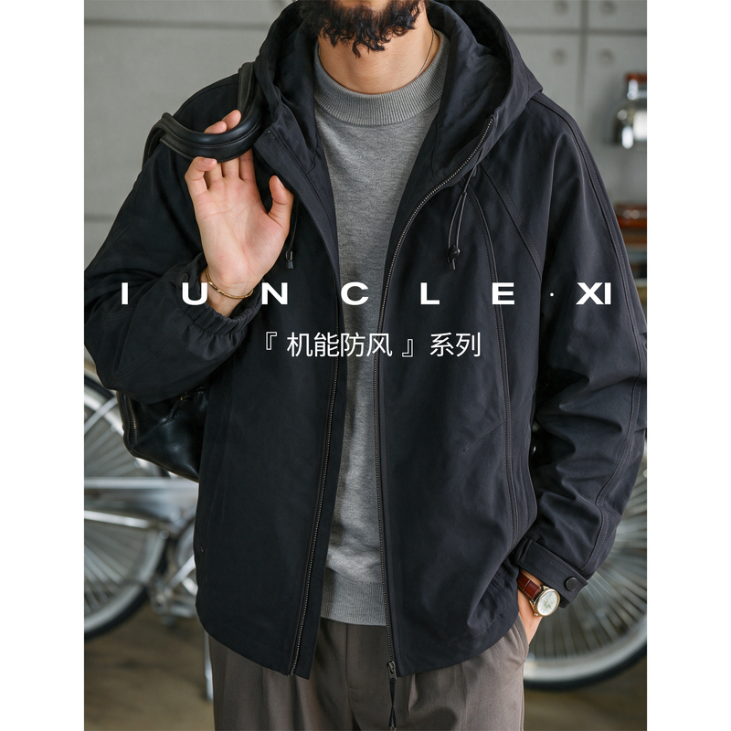 Iunclexi/Xishu【Urban Soft Shell】Autumn and Winter Functional Hooded Windproof Jacket for Men Outdoor Casual Coat