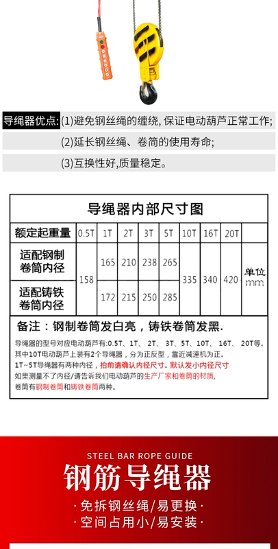 Hướng dẫn dây cẩu Hướng dẫn dây Jiangyin thanh thép gang không cần tháo dỡ dây chèo hướng dẫn tời điện