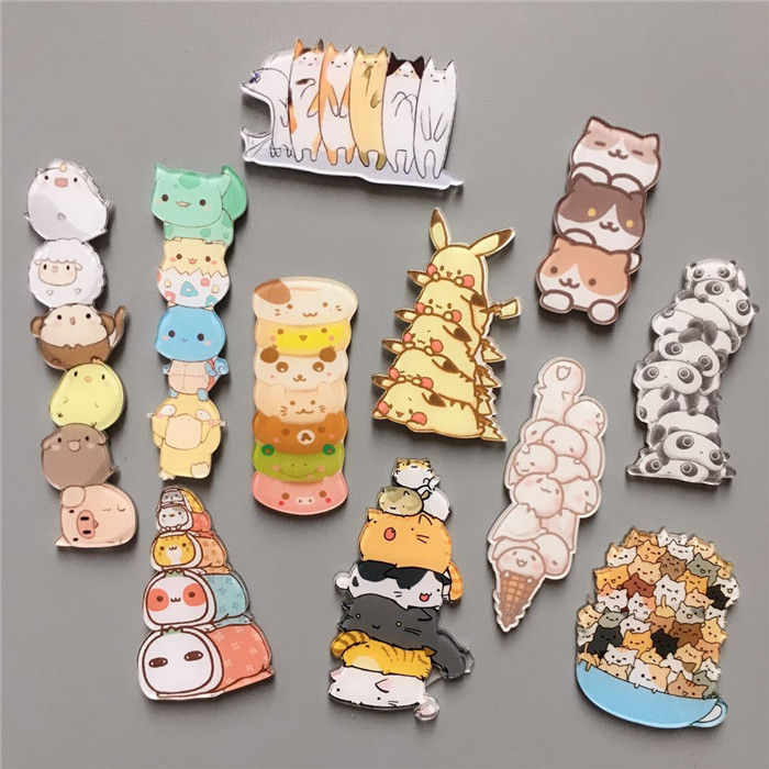 Goldfish Home Cute Cartoon Cat Feline Cat Pets Animal Stack Rohan Acrylic Fridge Patch Magnet Fridge Decorations