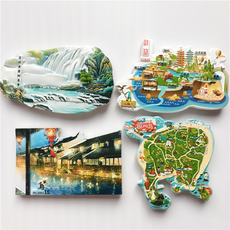 China City Tourism Fridge Magnet Guizhou Guilin Guangxi Weizhou Island Wuzhen Travel Commemorative Ceremony