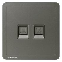 Siemens telephone computer socket panel Zhidian smoke gold gray household dual-port network cable telephone integrated plug-in type 86