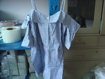 Clear Bin Deficit Sale Harnesses Blue White Striped Dress Dress A M yard spot physical shot RMB23