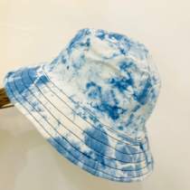 Yunnans new tie-dye ethnic wind basin hat for men and women sunshade and sun protection foldable double-sided hat for summer