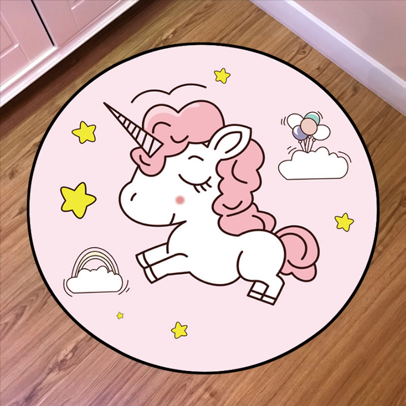 O-17 UnicornNorthern Europe circular carpet non-slip hanging basket Swivel chair Cushions Simplicity children Computer chair pad Round mat bedroom girl