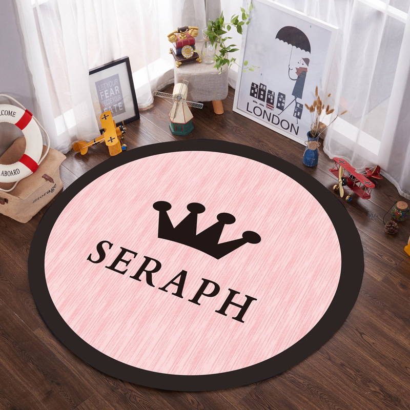 To-01 CrownNorthern Europe circular carpet non-slip hanging basket Swivel chair Cushions Simplicity children Computer chair pad Round mat bedroom girl