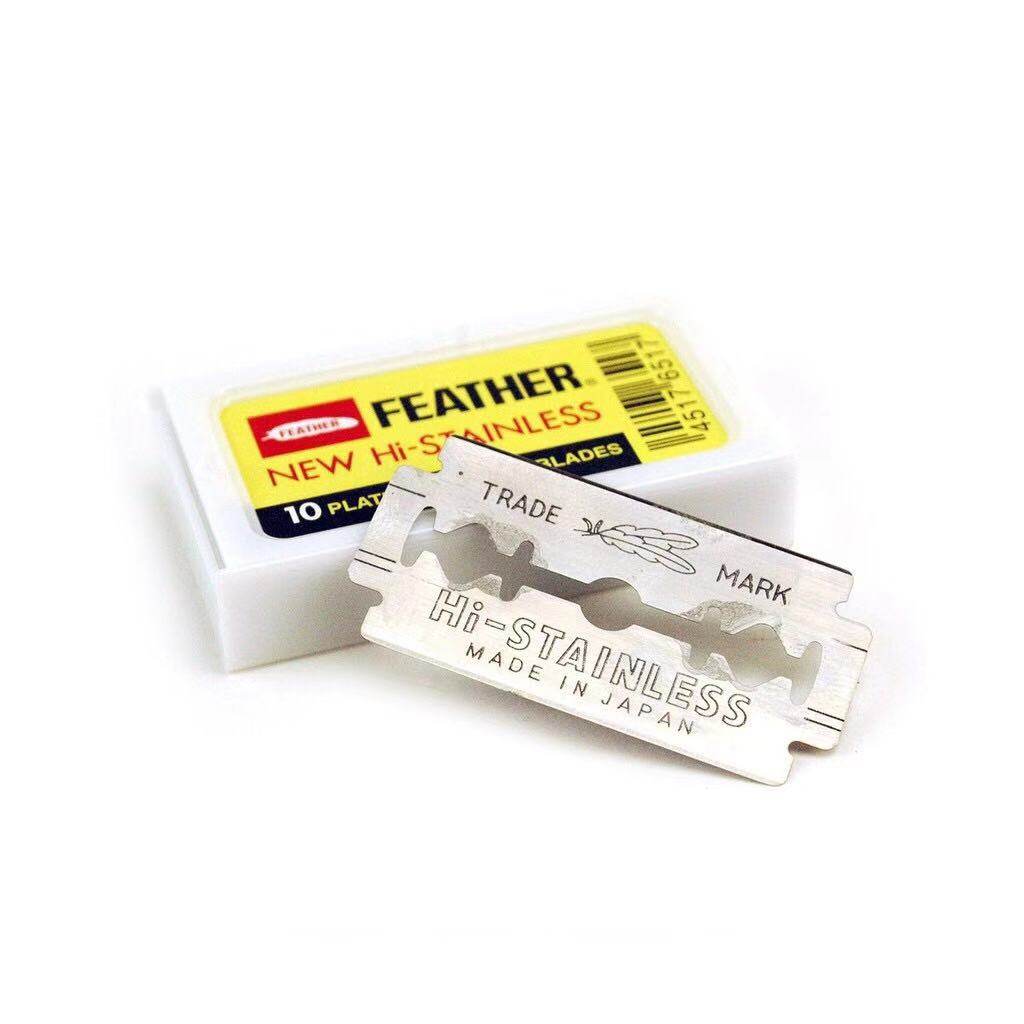 Feather Japan Original Imported Superior Stainless Steel Double Edge Old Shave Blade Universal DE Blade 10 sheet