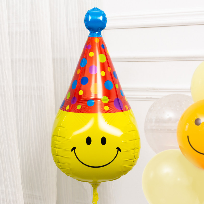 Birthday party toy balloon Doraemon cartoon shape aluminum foil balloon blue fat jingle cat balloon column