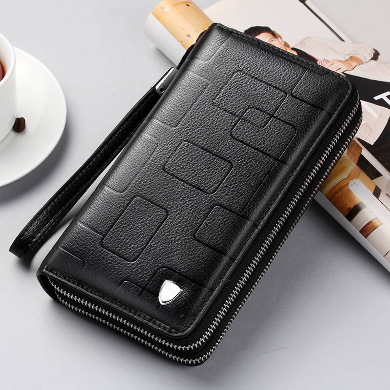 New handbag men's leather wallet retro top layer cowhide casual coin purse clutch bag large-capacity function bag