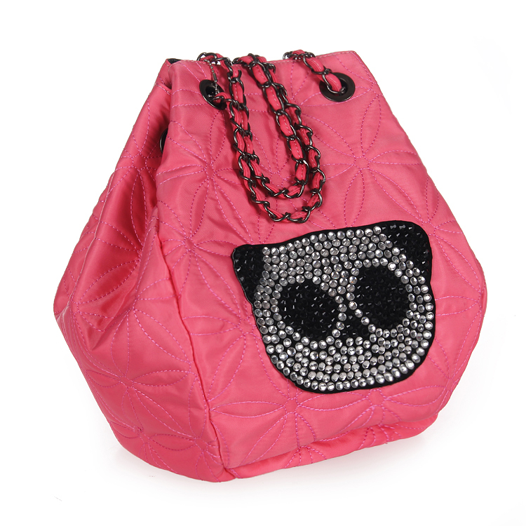 Panda Drilling Female embroidered waterproof Oxford Bucket Backet Chain Dingg Glass Candy Handheld Handbag