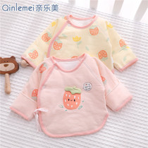 0 March newborn baby monk clothes blouse winter style female treasure first baby clip cotton semi back clothes spring autumn and winter