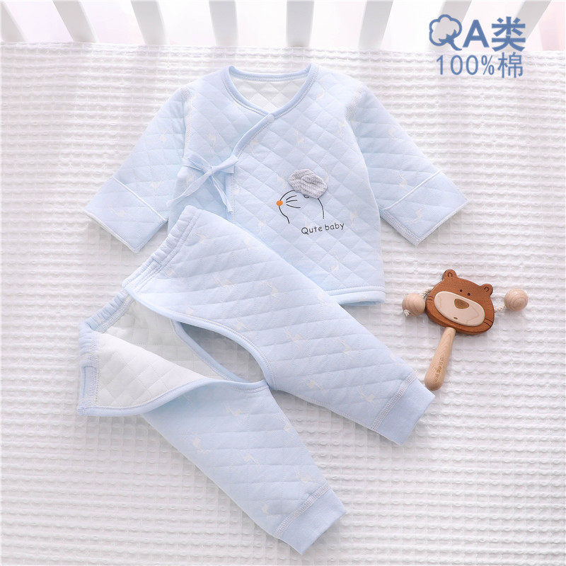 52-yard newborn baby monk clothes clip cotton two-piece suit just born baby autumn winter money to wear pure cotton warm