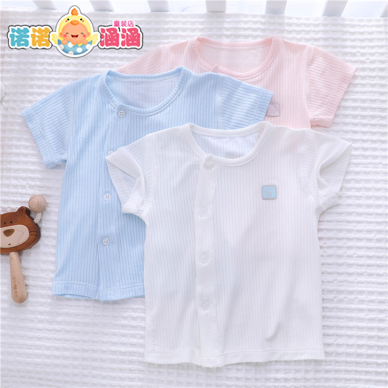 Female Baby Short Sleeve T-shirt Newborn Baby Male A Blouse Summer Thin one-year-old child Modale cardiovert summer dress